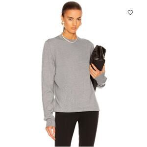 Wardrobe NYC Sweater Womens Small Gray 100 Wool Crewneck Pullover Quiet Luxury